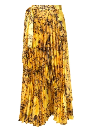 Richard Quinn floral pleated skirt - Yellow