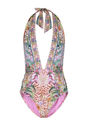 Camilla halterneck swimsuit - Pink