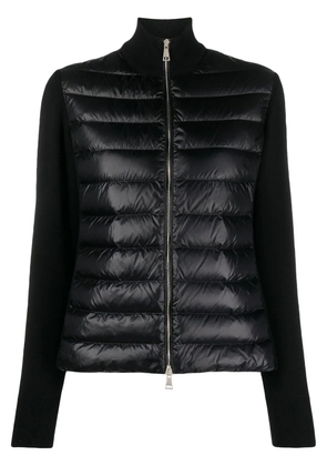 Moncler knitted-sleeve puffer jacket - Black