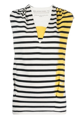 Balenciaga Pre-Owned 2012 V-neck striped top - White