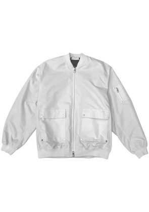 Purple Brand logo-print cotton bomber jacket - Grey