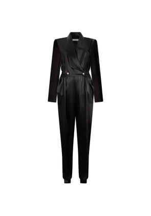 Philosophy Di Lorenzo Serafini V-neck buttoned faux-leather jumpsuit - Black
