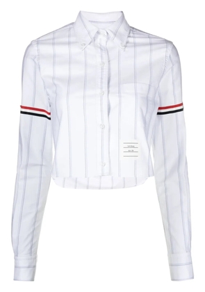 Thom Browne cropped striped shirt - White