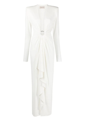 Alexandre Vauthier plunge-neck draped gown - White