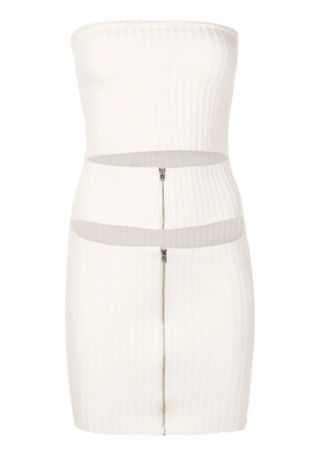 Gloria Coelho ribbed cut-out detail dress - White