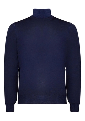 Fedeli high-neck ribbed-trim sweater - Blue