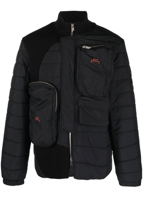 A-COLD-WALL* logo-print asymmetric padded jacket - Black