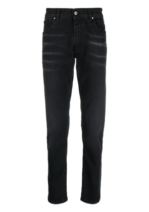 Salvatore Santoro logo-patch cotton slim-fit jeans - Black