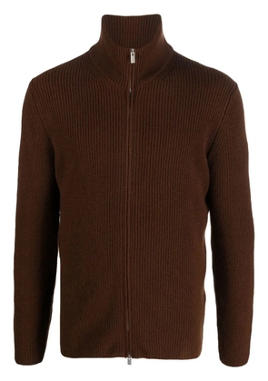 Dell'oglio front zip-fastening knit cardigan - Brown