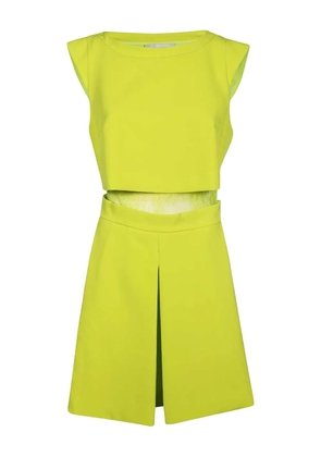 Ermanno Scervino lace-insert pleated mini dress - Green