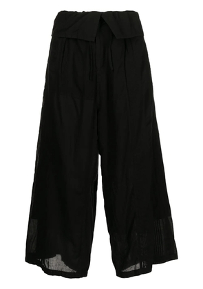 Y's cropped paperbag-waist culottes - Black