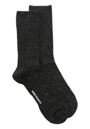 Norse Projects speckled-knit branded-footbed socks - Grey