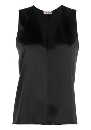 Blanca Vita V-neck satin tank top - Black