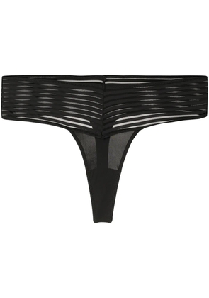 Maison Close striped thong - Black