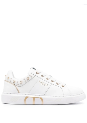 TWINSET pearl-embellished low-top sneakers - White