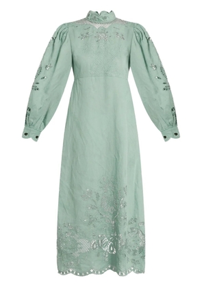 FARM Rio embroidered midi dress - Blue