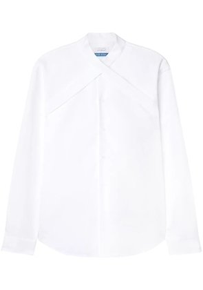 Off-White crossover-collar cotton shirt