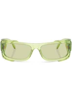 Versace Eyewear logo-plaque rectangular-frame sunglasses - Green
