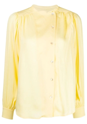 Yves Salomon gathered-detail off-centre blouse - Yellow