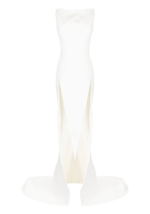 Maticevski Obcession fishtail-train gown - White