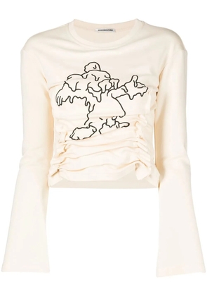 Ground Zero graphic-print long-sleeve T-shirt - Neutrals