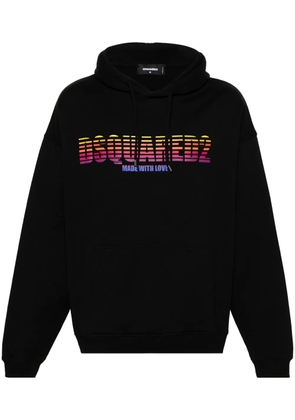 DSQUARED2 logo-print cotton hoodie - Black