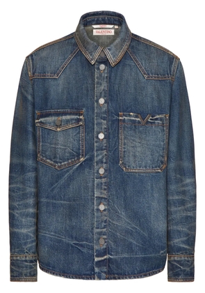 Valentino Garavani V-detail denim shirt - Blue
