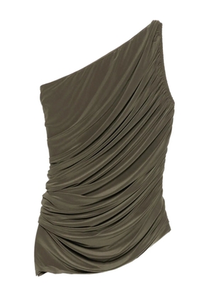 Norma Kamali Diana Mio one-strap draped swim top - Green