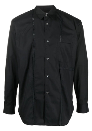 Comme Des Garçons Shirt mesh-panelled long-sleeve shirt - Black