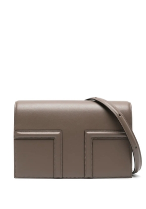 TOTEME T-Flap leather shoulder bag - Brown