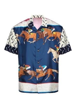 J. Logan Home Brissen horse-racing print shirt - Blue
