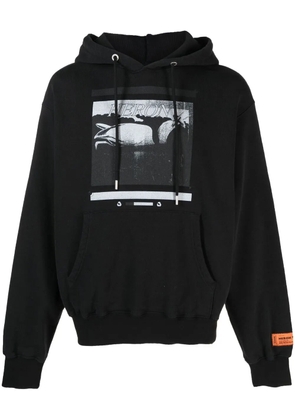 Heron Preston heron graphic-print hoodie - Black