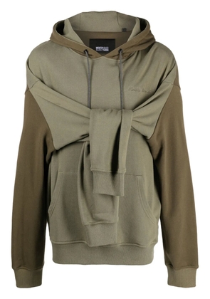 Mostly Heard Rarely Seen double-sleeve layered cotton hoodie - Green