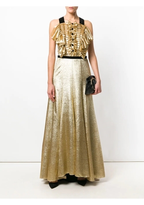 Philosophy Di Lorenzo Serafini ruffle-detail sleeveless maxi dress - Gold