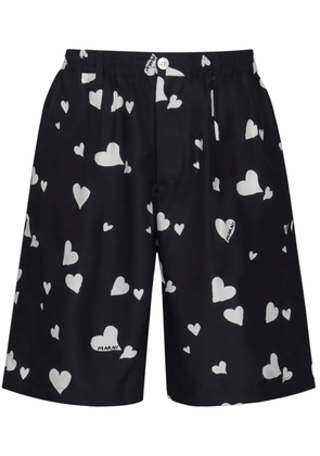 Marni Bunch of Hearts silk shorts - Black