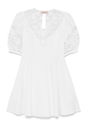 TWINSET broderie-anglaise poplin mini dress - White