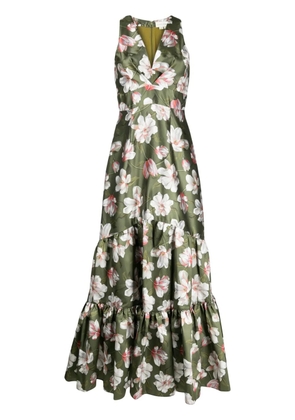 Sachin & Babi Rori magnolia-print gown - Green