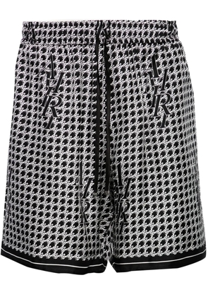 AMIRI Staggard printed silk shorts - Black