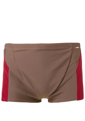Amir Slama two-tone swimming trunks - Brown