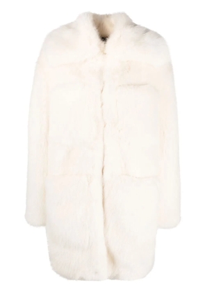 DSQUARED2 faux-fur oversized coat - White