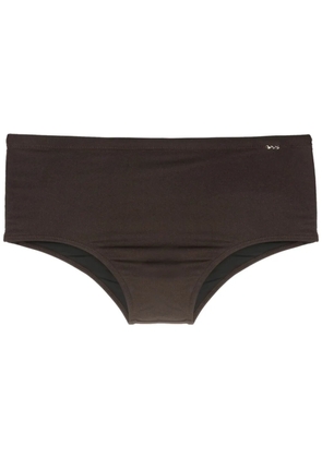 Amir Slama logo-plaque swim trunks - Brown