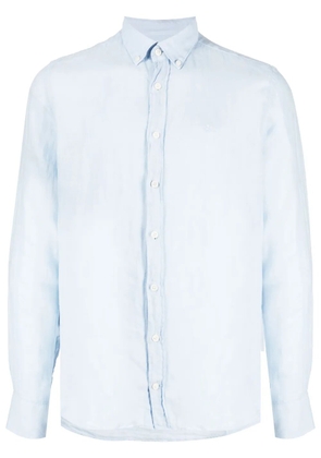 Hackett logo-embroidered ramie shirt - Blue