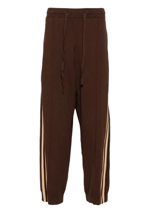 CROQUIS Side-stripe knit trousers - Brown