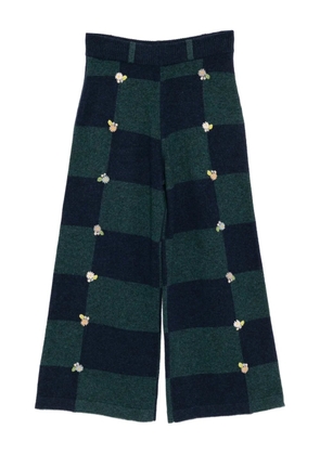 YANYAN KNITS checked trousers - Blue