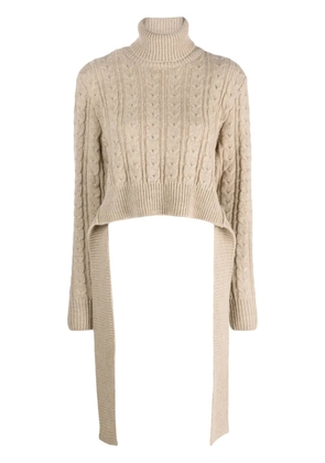 MM6 Maison Margiela cable-knit high-neck jumper - Neutrals