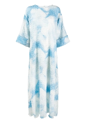 Bambah cloud-print jacquard kaftan dress - Blue