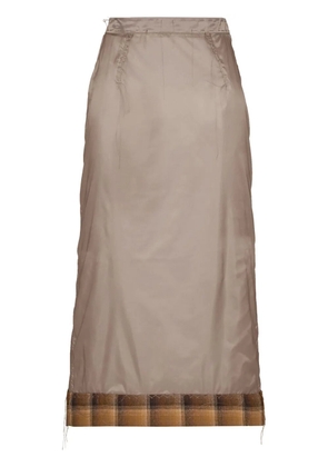 Maison Margiela x Pendleton checked-trim semi-sheer skirt - Grey