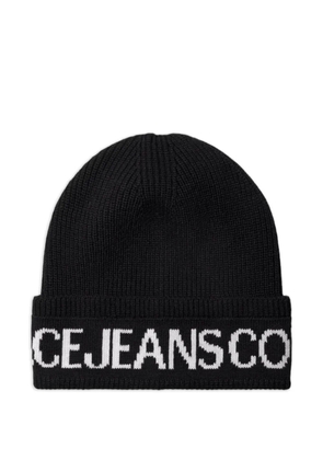 Versace Jeans Couture intarsia-knit logo beanie - Black