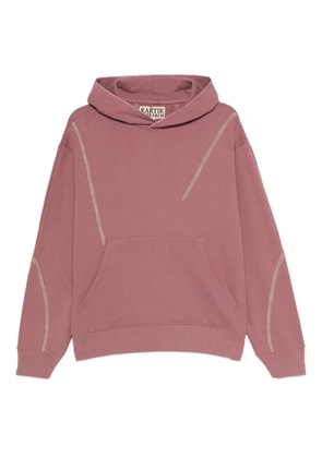 Kartik Research embroidered-panel hoodie - Pink