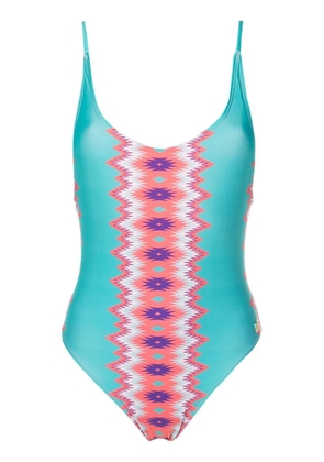 Brigitte printed scoop back swimsuit - Blue
